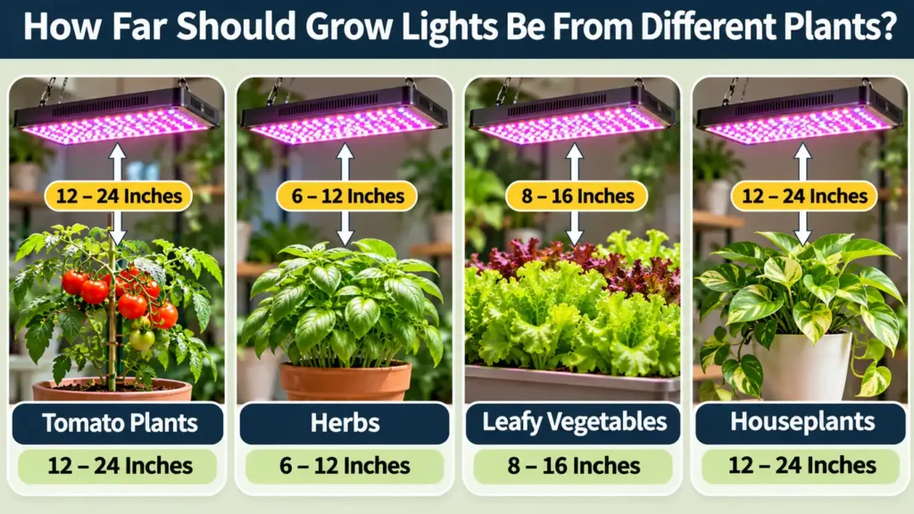 How Far Should Grow Lights Be From Different Plants?