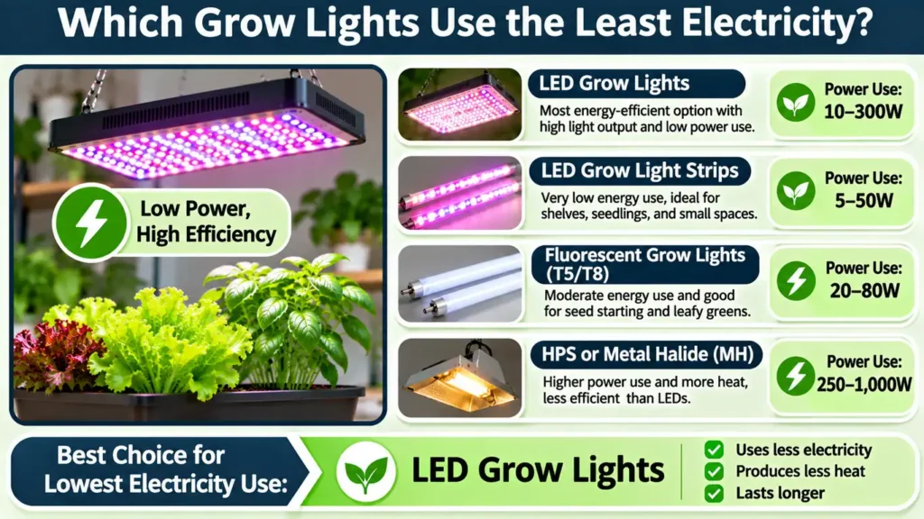 Which Grow Lights Use the Least Electricity?